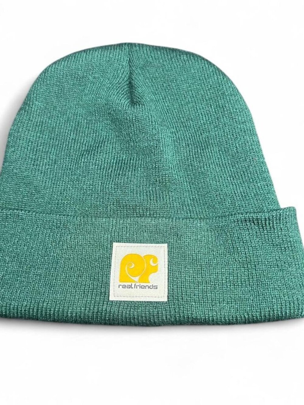 Real Friends Green Beanie Cuffed Ribbed
